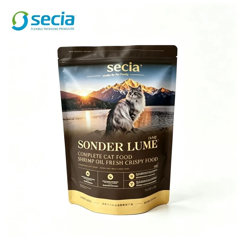 Custom Stand-Up Pouch For Shrimp Oil Crispy Cat Food