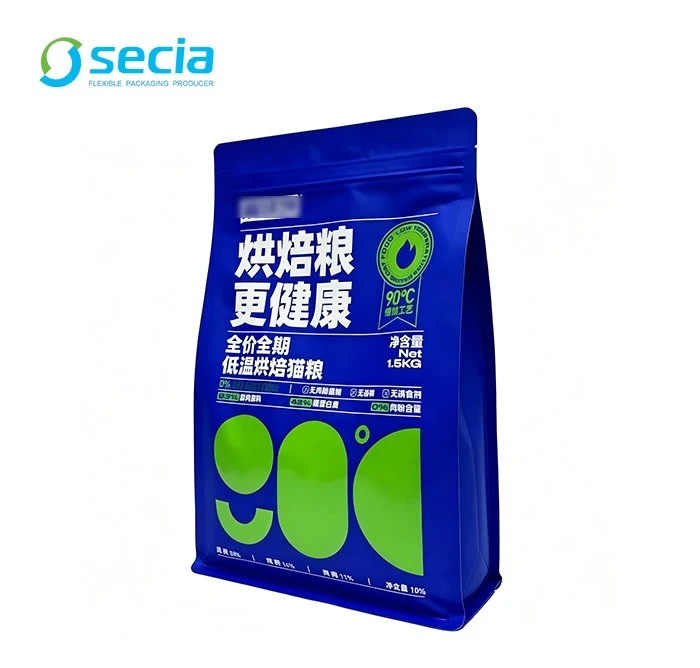 Portable Flat Bottom Pet Food Zipper Pouch
