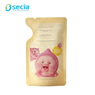 Custom Irregular Shaped Stand-up Pouch For Cleansing Oil