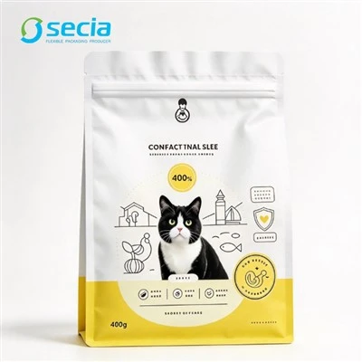 Small Format Flat Bottom Cat Food Pouch