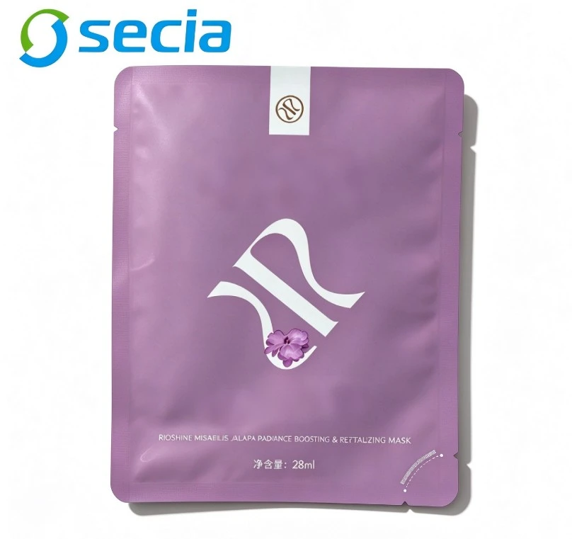 Three Side Seal Purple Mask Pouch
